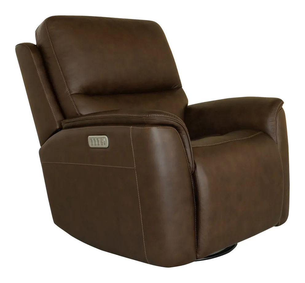 Flexsteel Furniture 1041-53P5-94671 Henry Burnt Umber Leather Power Swivel Gliding Recliner with Power Headrest, Lumbar, Heat and Massage Flexsteel Furniture 1041-53P5-94671 Henry Burnt Umber Leather Power Swivel Gliding Recliner with Power Headrest, Lumbar, Heat and Massage