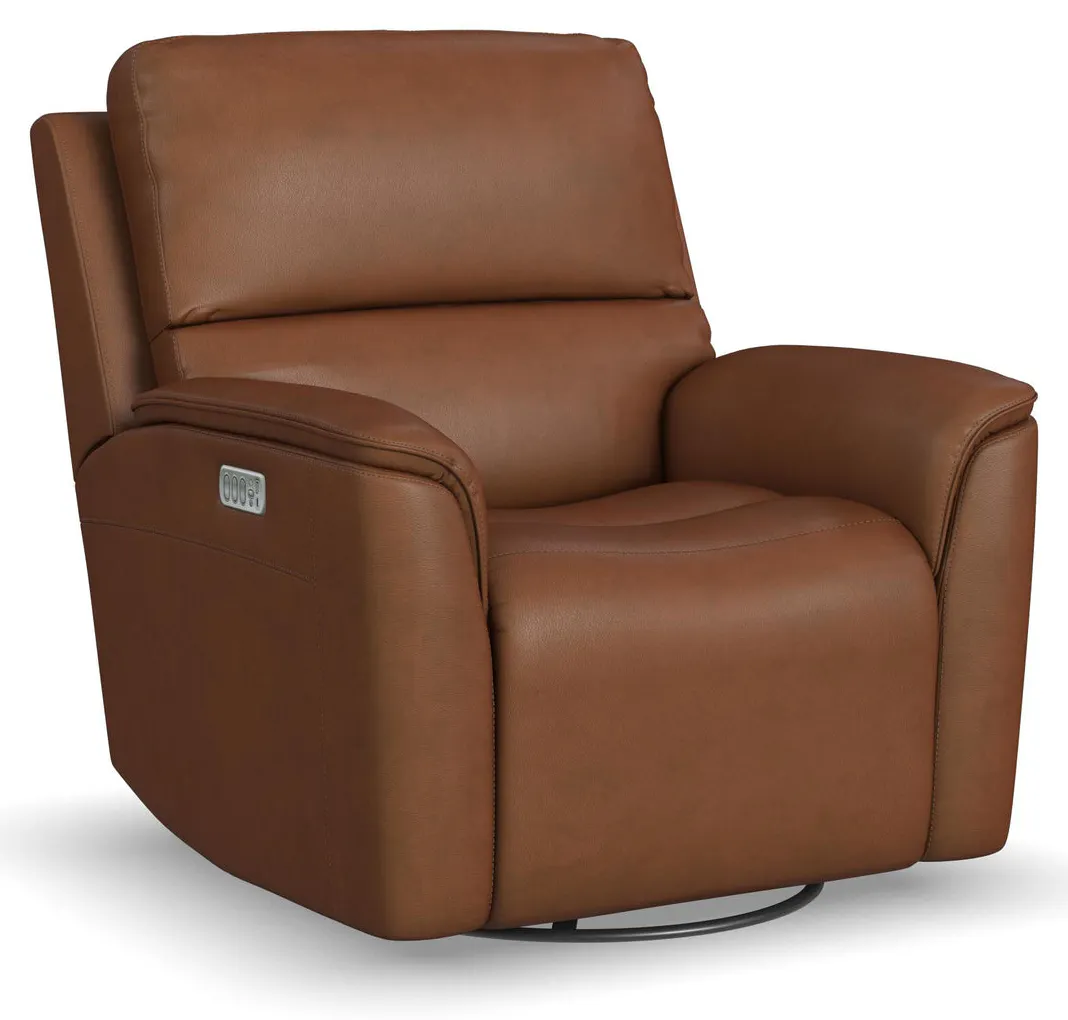 Flexsteel Furniture 1041-53P5-94672 Henry Caramel Leather Power Swivel Gliding Recliner with Power Headrest, Lumbar, Heat and Massage Flexsteel Furniture 1041-53P5-94672 Henry Caramel Leather Power Swivel Gliding Recliner with Power Headrest, Lumbar, Heat and Massage