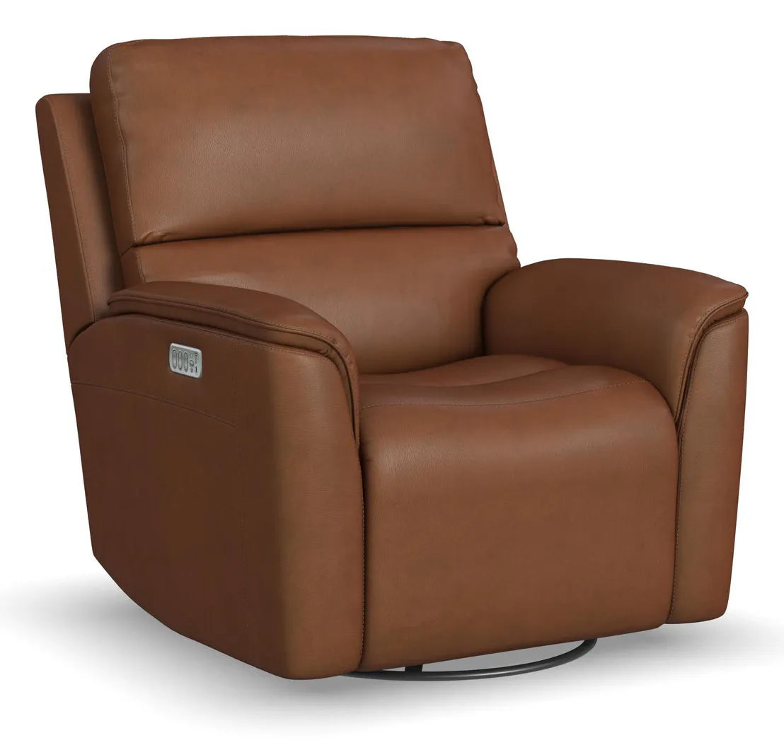 Flexsteel Furniture 1041-53P5-94672 Henry Caramel Leather Power Swivel Gliding Recliner with Power Headrest, Lumbar, Heat and Massage Flexsteel Furniture 1041-53P5-94672 Henry Caramel Leather Power Swivel Gliding Recliner with Power Headrest, Lumbar, Heat and Massage