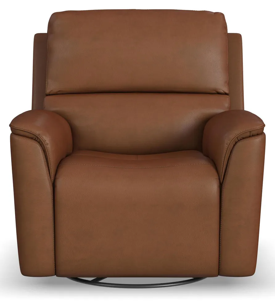 Flexsteel Furniture 1041-53P5-94672 Henry Caramel Leather Power Swivel Gliding Recliner with Power Headrest, Lumbar, Heat and Massage Flexsteel Furniture 1041-53P5-94672 Henry Caramel Leather Power Swivel Gliding Recliner with Power Headrest, Lumbar, Heat and Massage