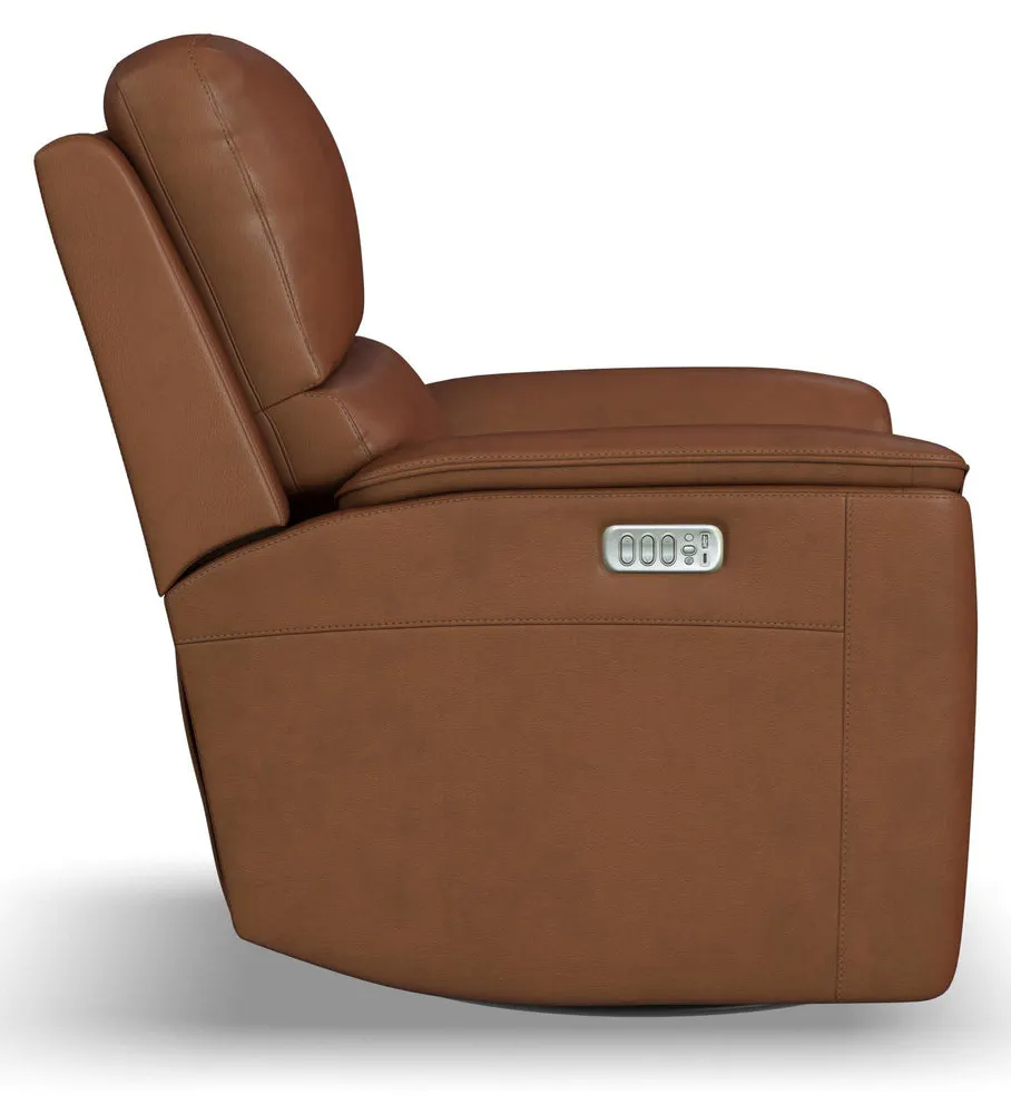 Flexsteel Furniture 1041-53P5-94672 Henry Caramel Leather Power Swivel Gliding Recliner with Power Headrest, Lumbar, Heat and Massage Flexsteel Furniture 1041-53P5-94672 Henry Caramel Leather Power Swivel Gliding Recliner with Power Headrest, Lumbar, Heat and Massage