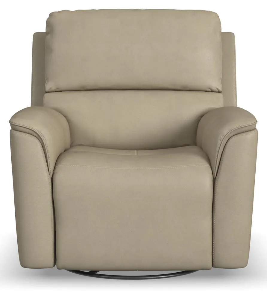 Flexsteel Furniture 1041-53P5-94680 Henry Beige Leather Power Swivel Gliding Recliner with Power Headrest, Lumbar, Heat and Massage Flexsteel Furniture 1041-53P5-94680 Henry Beige Leather Power Swivel Gliding Recliner with Power Headrest, Lumbar, Heat and Massage