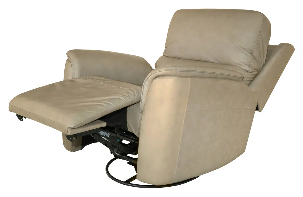 Flexsteel Furniture 1041-53P5-94680 Henry Beige Leather Power Swivel Gliding Recliner with Power Headrest, Lumbar, Heat and Massage Flexsteel Furniture 1041-53P5-94680 Henry Beige Leather Power Swivel Gliding Recliner with Power Headrest, Lumbar, Heat and Massage