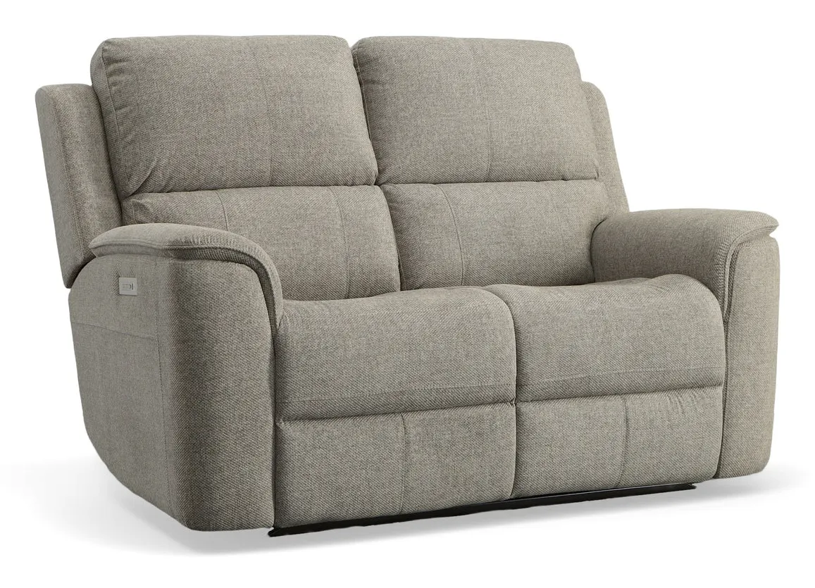 Flexsteel Furniture 1041-60PH-42501 Henry Fog Fabric Power Reclining Loveseat with Power Headrests & Lumbar Flexsteel Furniture 1041-60PH-42501 Henry Fog Fabric Power Reclining Loveseat with Power Headrests & Lumbar