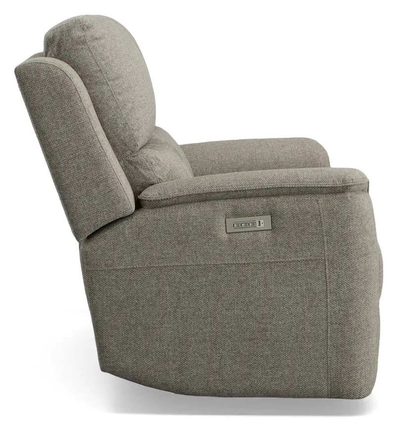 Flexsteel Furniture 1041-60PH-42501 Henry Fog Fabric Power Reclining Loveseat with Power Headrests & Lumbar Flexsteel Furniture 1041-60PH-42501 Henry Fog Fabric Power Reclining Loveseat with Power Headrests & Lumbar