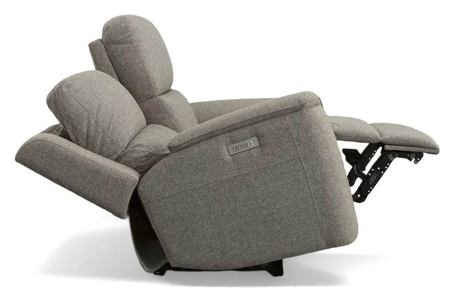 Flexsteel Furniture 1041-60PH-42501 Henry Fog Fabric Power Reclining Loveseat with Power Headrests & Lumbar Flexsteel Furniture 1041-60PH-42501 Henry Fog Fabric Power Reclining Loveseat with Power Headrests & Lumbar
