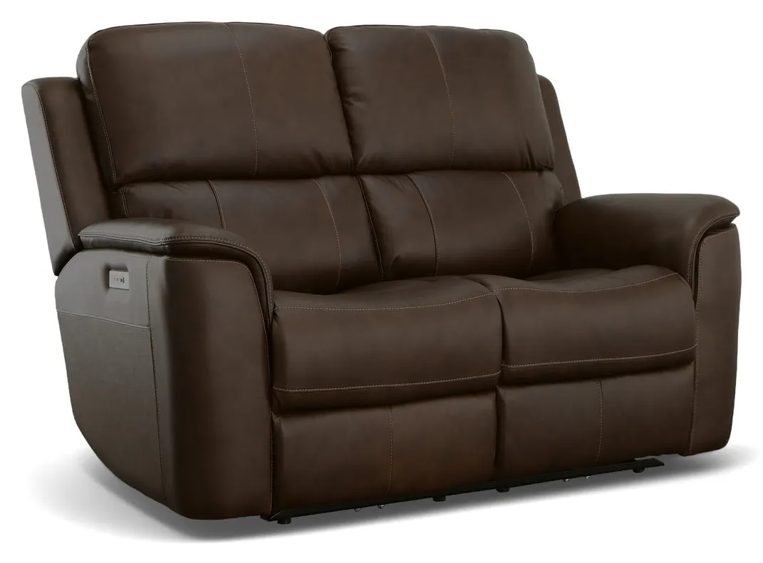 Flexsteel Furniture 1041-60PH-94671 Henry Burnt Umber Leather Power Reclining Loveseat with Power Headrests and Lumbar Flexsteel Furniture 1041-60PH-94671 Henry Burnt Umber Leather Power Reclining Loveseat with Power Headrests and Lumbar