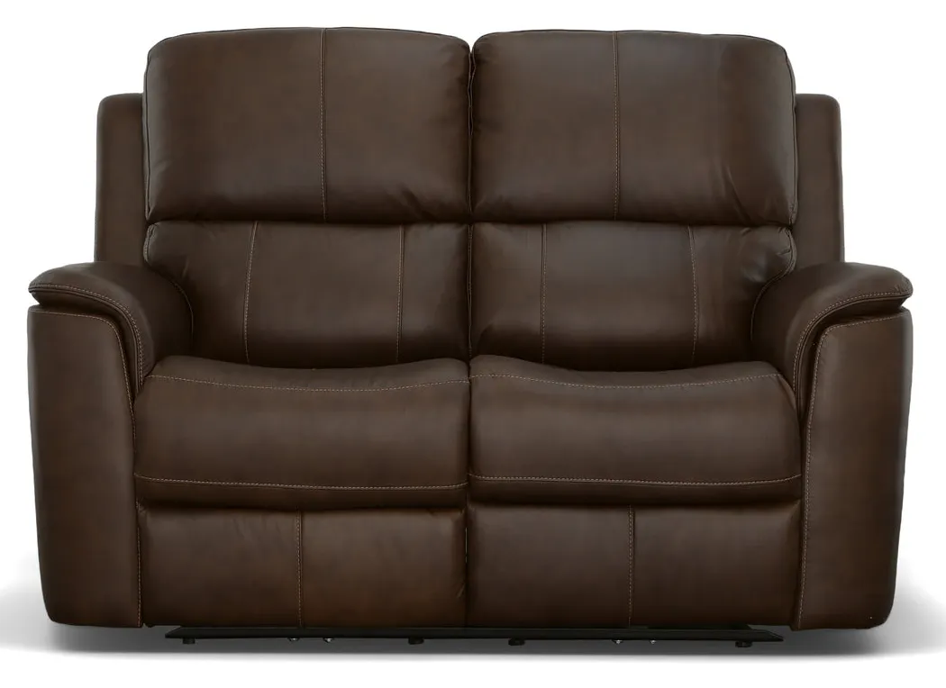 Flexsteel Furniture 1041-60PH-94671 Henry Burnt Umber Leather Power Reclining Loveseat with Power Headrests and Lumbar Flexsteel Furniture 1041-60PH-94671 Henry Burnt Umber Leather Power Reclining Loveseat with Power Headrests and Lumbar