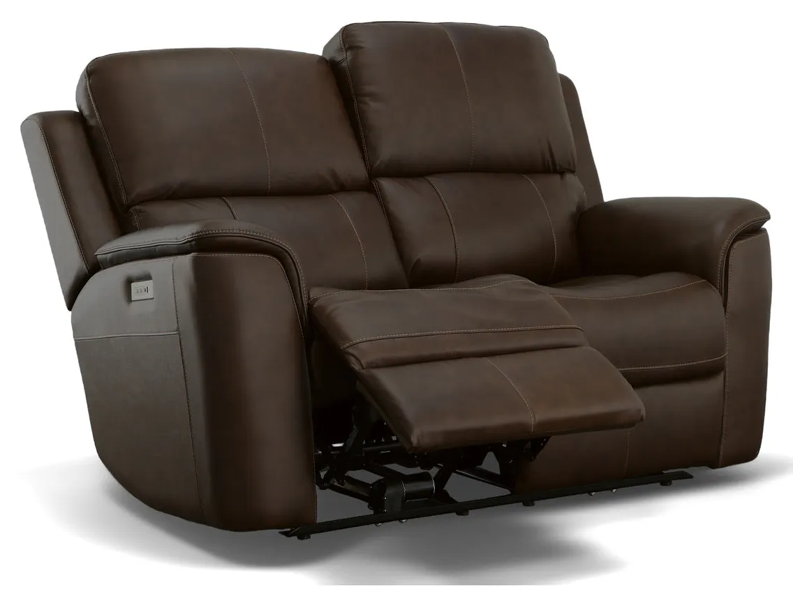 Flexsteel Furniture 1041-60PH-94671 Henry Burnt Umber Leather Power Reclining Loveseat with Power Headrests and Lumbar Flexsteel Furniture 1041-60PH-94671 Henry Burnt Umber Leather Power Reclining Loveseat with Power Headrests and Lumbar