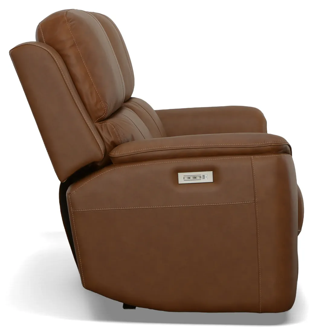 Flexsteel Furniture 1041-60PH-94672 Henry Caramel Leather Power Reclining Loveseat with Power Headrests and Lumbar Flexsteel Furniture 1041-60PH-94672 Henry Caramel Leather Power Reclining Loveseat with Power Headrests and Lumbar