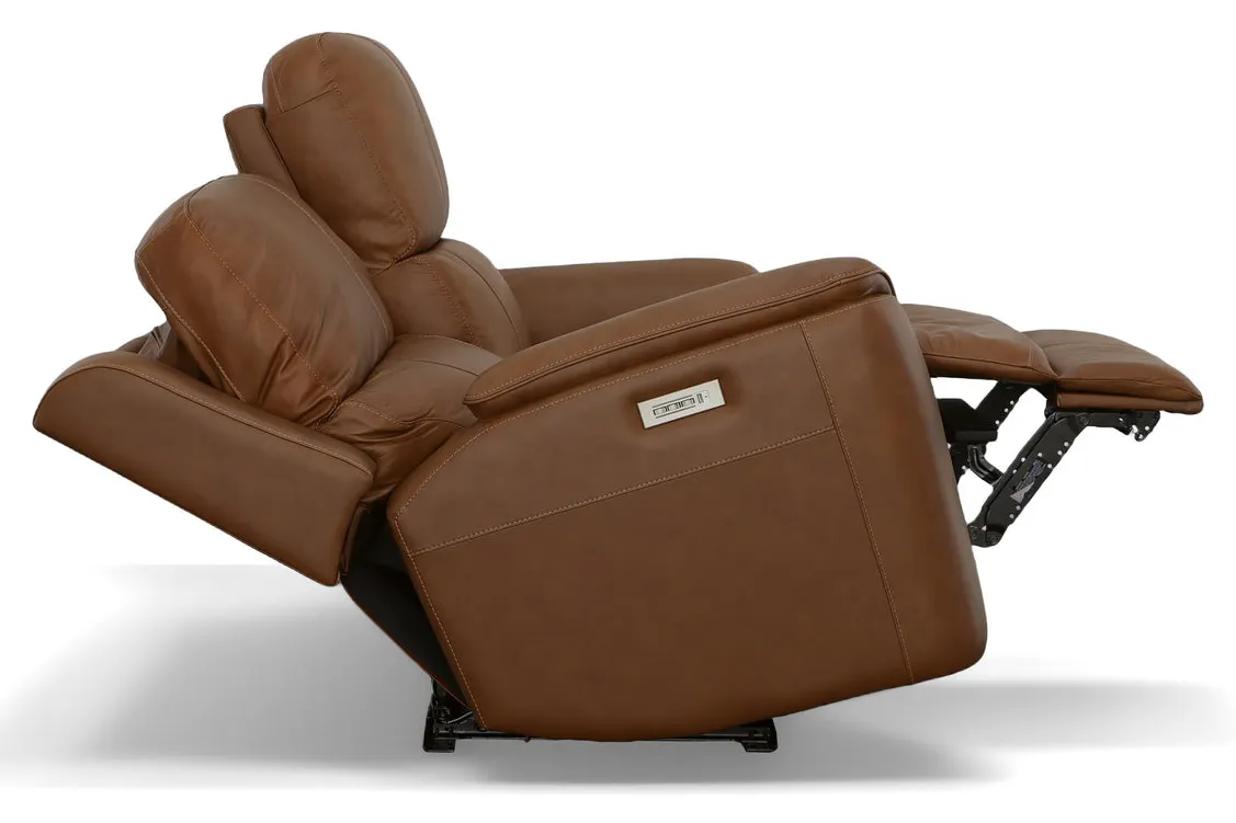 Flexsteel Furniture 1041-60PH-94672 Henry Caramel Leather Power Reclining Loveseat with Power Headrests and Lumbar Flexsteel Furniture 1041-60PH-94672 Henry Caramel Leather Power Reclining Loveseat with Power Headrests and Lumbar