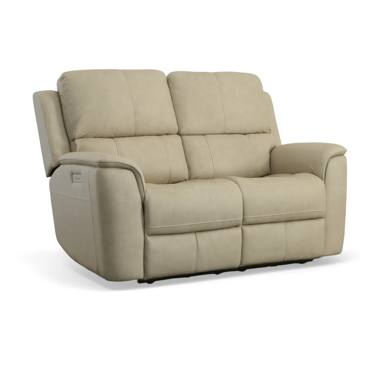Flexsteel Furniture 1041-60PH-94680 Henry Beige Leather Power Reclining Loveseat with Power Headrests and Lumbar