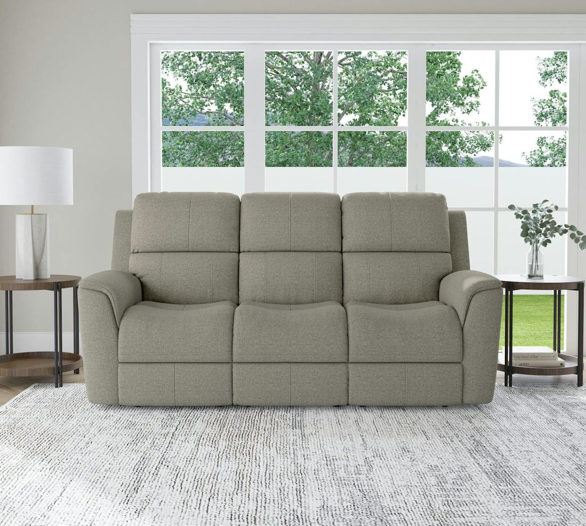 Flexsteel Furniture 1041-62PH-42501 Henry Fog Fabric Power Reclining Sofa with Power Headrests and Lumbar Flexsteel Furniture 1041-62PH-42501 Henry Fog Fabric Power Reclining Sofa with Power Headrests and Lumbar