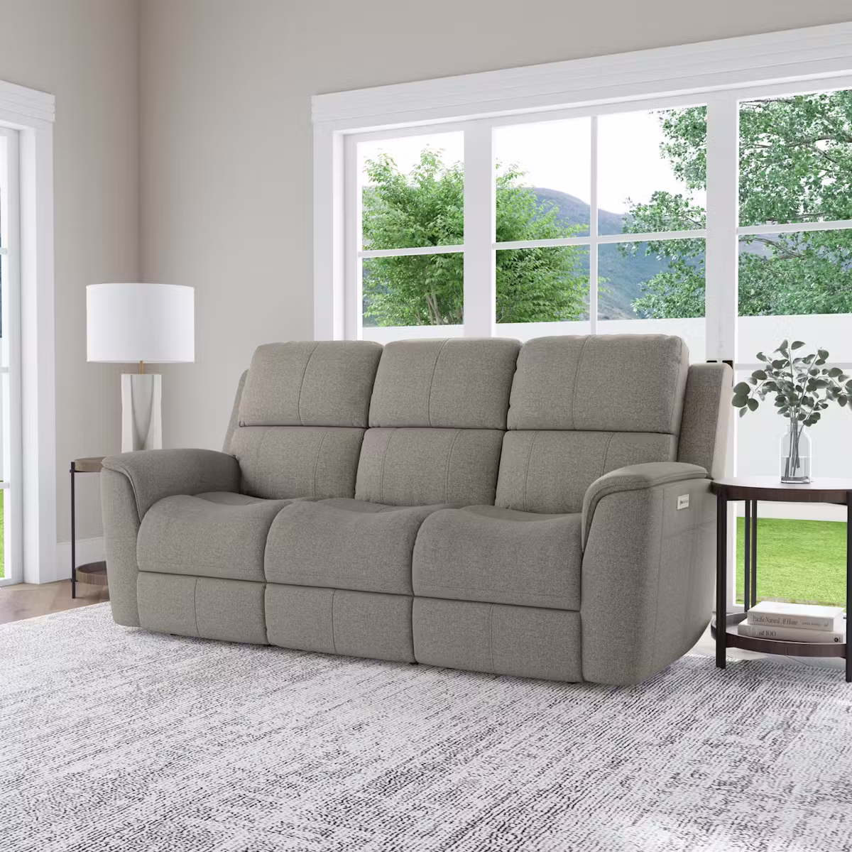 Flexsteel Furniture 1041-62PH-42501 Henry Fog Fabric Power Reclining Sofa with Power Headrests and Lumbar Flexsteel Furniture 1041-62PH-42501 Henry Fog Fabric Power Reclining Sofa with Power Headrests and Lumbar