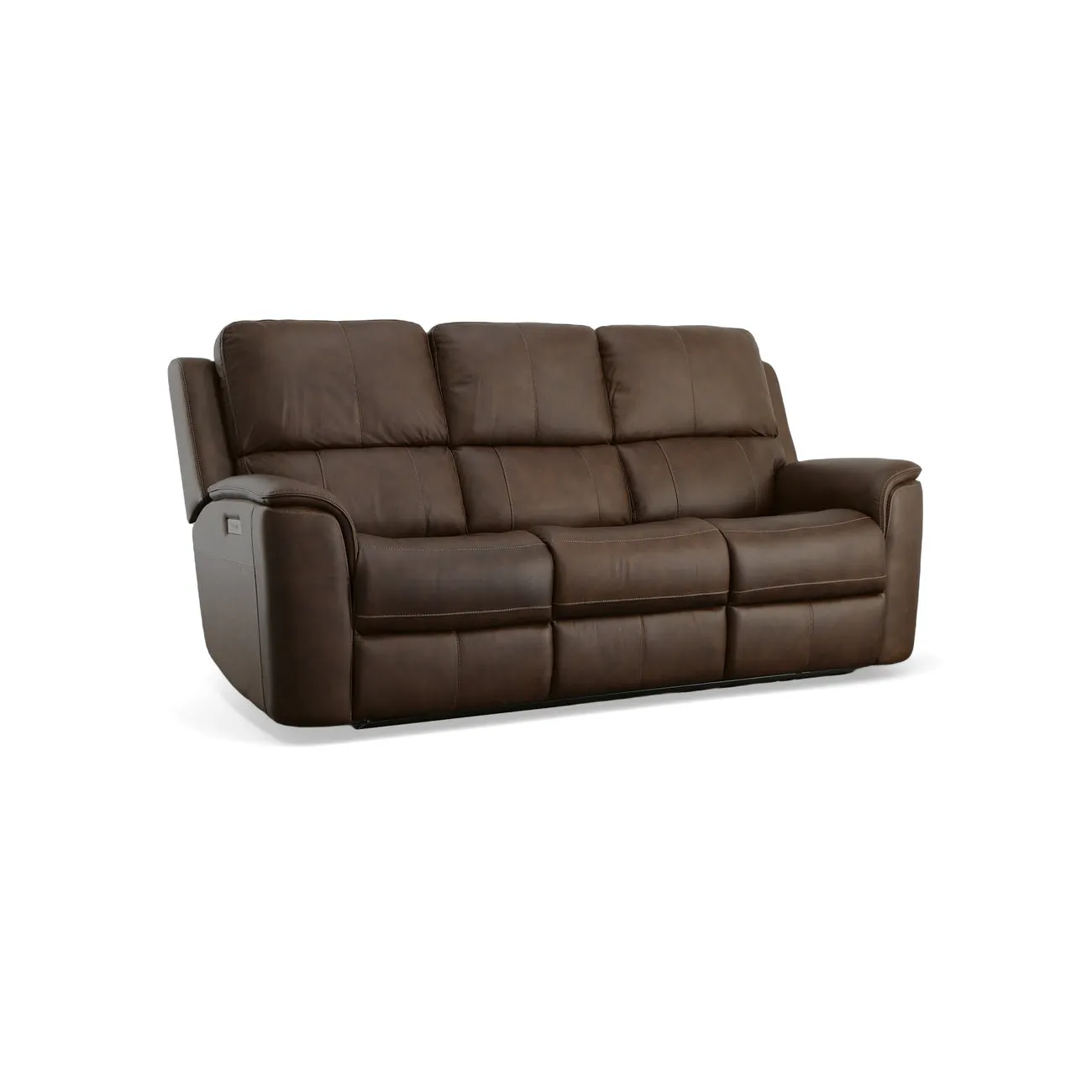 Flexsteel Furniture 1041-62PH-94671 Henry Burnt Umber Leather Power Reclining Sofa with Power Headrests and Lumbar