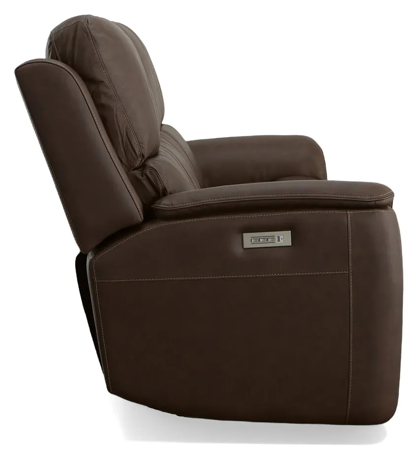 Flexsteel Furniture 1041-62PH-94671 Henry Burnt Umber Leather Power Reclining Sofa with Power Headrests and Lumbar Flexsteel Furniture 1041-62PH-94671 Henry Burnt Umber Leather Power Reclining Sofa with Power Headrests and Lumbar