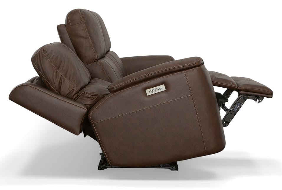 Flexsteel Furniture 1041-62PH-94671 Henry Burnt Umber Leather Power Reclining Sofa with Power Headrests and Lumbar Flexsteel Furniture 1041-62PH-94671 Henry Burnt Umber Leather Power Reclining Sofa with Power Headrests and Lumbar