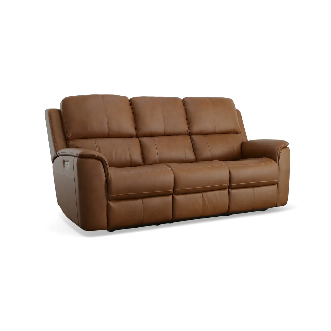 Flexsteel Furniture 1041-62PH-94672 Henry Caramel Leather Power Reclining Sofa with Power Headrests and Lumbar