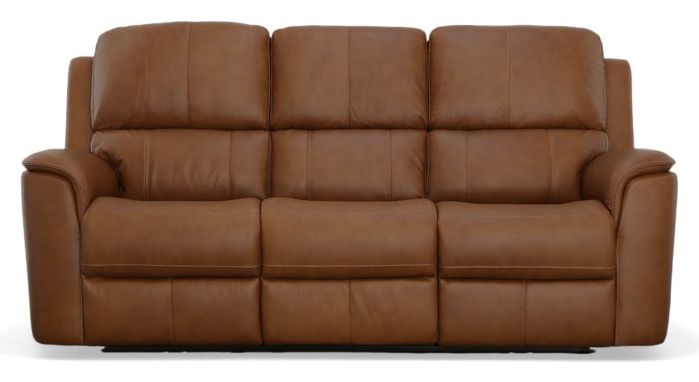 Flexsteel Furniture 1041-62PH-94672 Henry Caramel Leather Power Reclining Sofa with Power Headrests and Lumbar Flexsteel Furniture 1041-62PH-94672 Henry Caramel Leather Power Reclining Sofa with Power Headrests and Lumbar