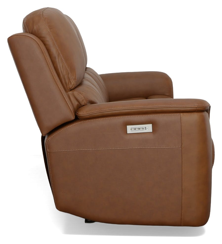 Flexsteel Furniture 1041-62PH-94672 Henry Caramel Leather Power Reclining Sofa with Power Headrests and Lumbar Flexsteel Furniture 1041-62PH-94672 Henry Caramel Leather Power Reclining Sofa with Power Headrests and Lumbar