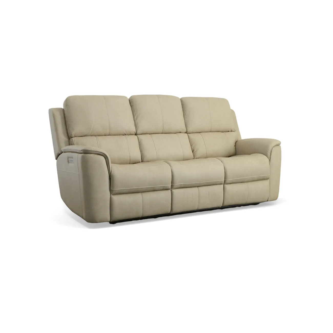 Flexsteel Furniture 1041-62PH-94680 Henry Beige Leather Power Reclining Sofa with Power Headrests and Lumbar