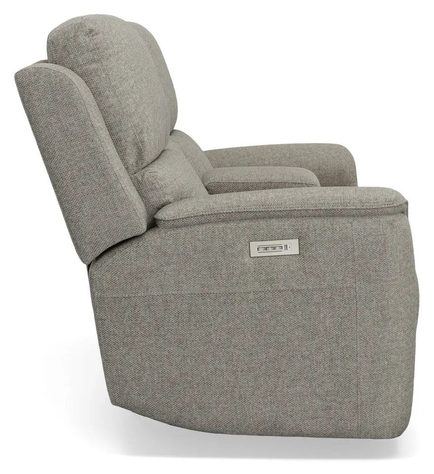 Flexsteel Furniture 1041-64PH-42501 Henry Fog Fabric Power Reclining Loveseat with Console and Power Headrests and Lumbar Flexsteel Furniture 1041-64PH-42501 Henry Fog Fabric Power Reclining Loveseat with Console and Power Headrests and Lumbar
