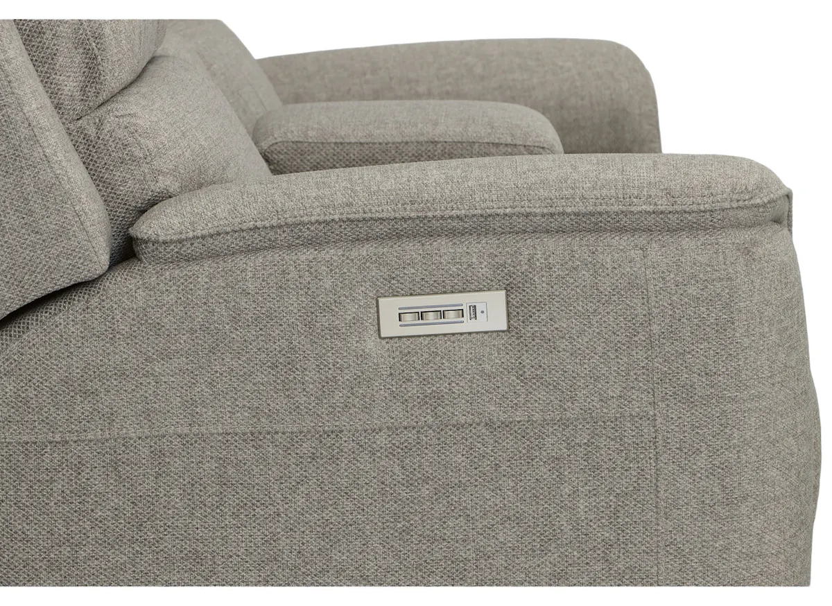 Flexsteel Furniture 1041-64PH-42501 Henry Fog Fabric Power Reclining Loveseat with Console and Power Headrests and Lumbar Flexsteel Furniture 1041-64PH-42501 Henry Fog Fabric Power Reclining Loveseat with Console and Power Headrests and Lumbar