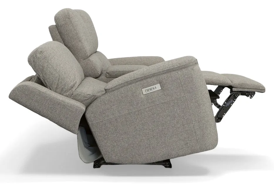 Flexsteel Furniture 1041-64PH-42501 Henry Fog Fabric Power Reclining Loveseat with Console and Power Headrests and Lumbar Flexsteel Furniture 1041-64PH-42501 Henry Fog Fabric Power Reclining Loveseat with Console and Power Headrests and Lumbar