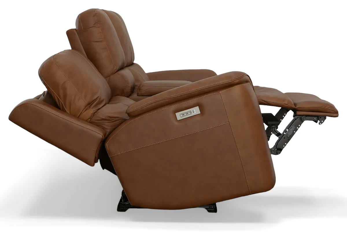 Flexsteel Furniture 1041-64PH-94672 Henry Caramel Leather Power Reclining Loveseat with Console and Power Headrests and Lumbar Flexsteel Furniture 1041-64PH-94672 Henry Caramel Leather Power Reclining Loveseat with Console and Power Headrests and Lumbar