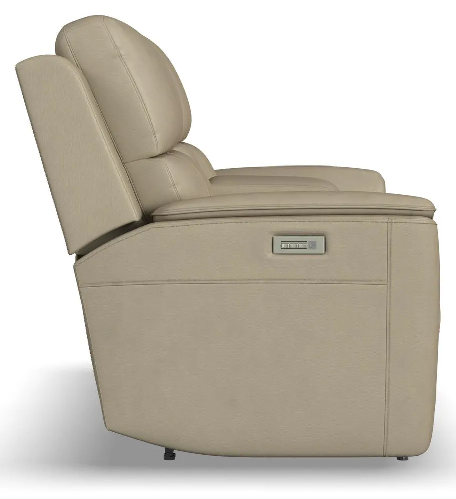Flexsteel Furniture 1041-64PH-94680 Henry Beige Leather Power Reclining Loveseat with Console and Power Headrests and Lumbar Flexsteel Furniture 1041-64PH-94680 Henry Beige Leather Power Reclining Loveseat with Console and Power Headrests and Lumbar