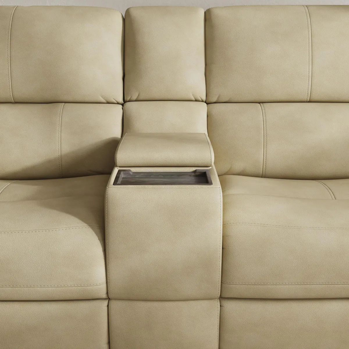Flexsteel Furniture 1041-64PH-94680 Henry Beige Leather Power Reclining Loveseat with Console and Power Headrests and Lumbar Flexsteel Furniture 1041-64PH-94680 Henry Beige Leather Power Reclining Loveseat with Console and Power Headrests and Lumbar