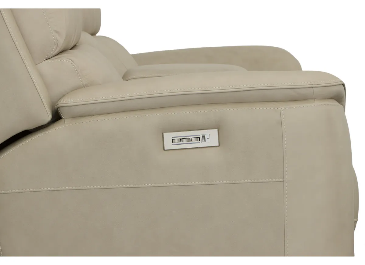 Flexsteel Furniture 1041-64PH-94680 Henry Beige Leather Power Reclining Loveseat with Console and Power Headrests and Lumbar Flexsteel Furniture 1041-64PH-94680 Henry Beige Leather Power Reclining Loveseat with Console and Power Headrests and Lumbar