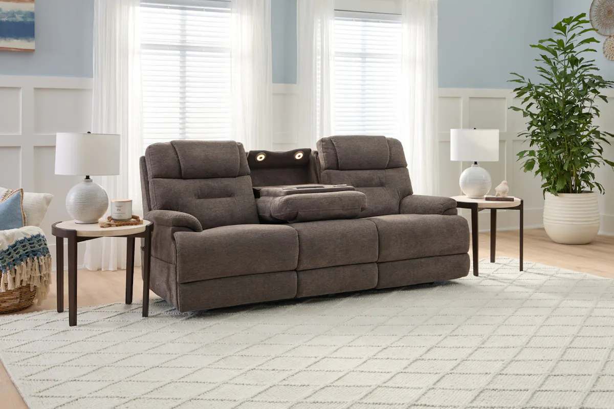 Flexsteel Furniture 1080-63P5-35804 Zofa Umber Fabric Power Sleep Sofa with Power Headrests and Lumbar Flexsteel Furniture 1080-63P5-35804 Zofa Umber Fabric Power Sleep Sofa with Power Headrests and Lumbar