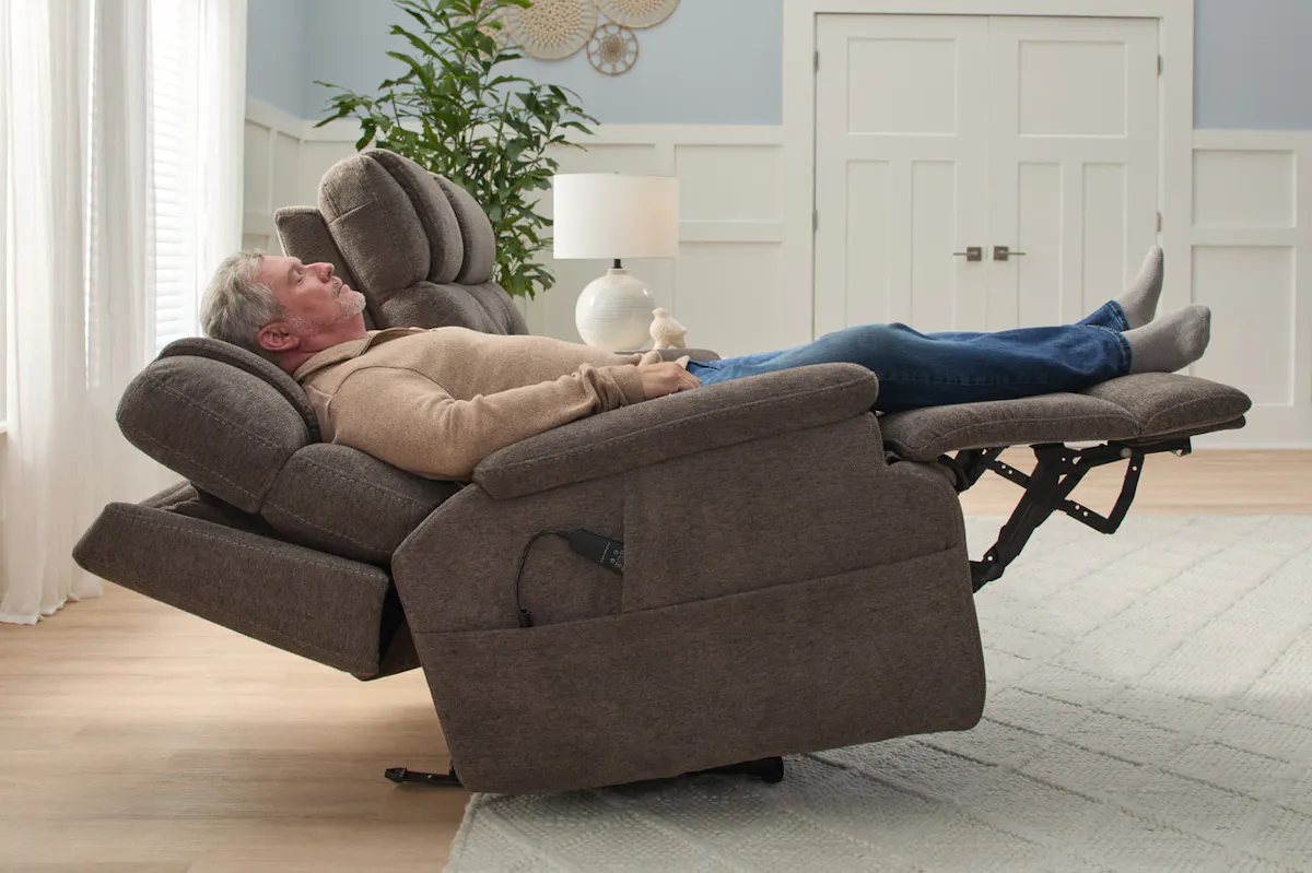 Flexsteel Furniture 1080-63P5-35804 Zofa Umber Fabric Power Sleep Sofa with Power Headrests and Lumbar Flexsteel Furniture 1080-63P5-35804 Zofa Umber Fabric Power Sleep Sofa with Power Headrests and Lumbar