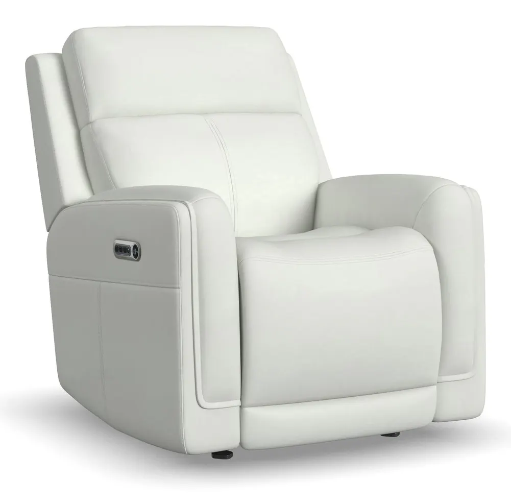 Flexsteel Furniture 1158-54GL-32611 Alister Porcelain Leather Power Gliding Recliner with Power Headrest and Lumbar Flexsteel Furniture 1158-54GL-32611 Alister Porcelain Leather Power Gliding Recliner with Power Headrest and Lumbar