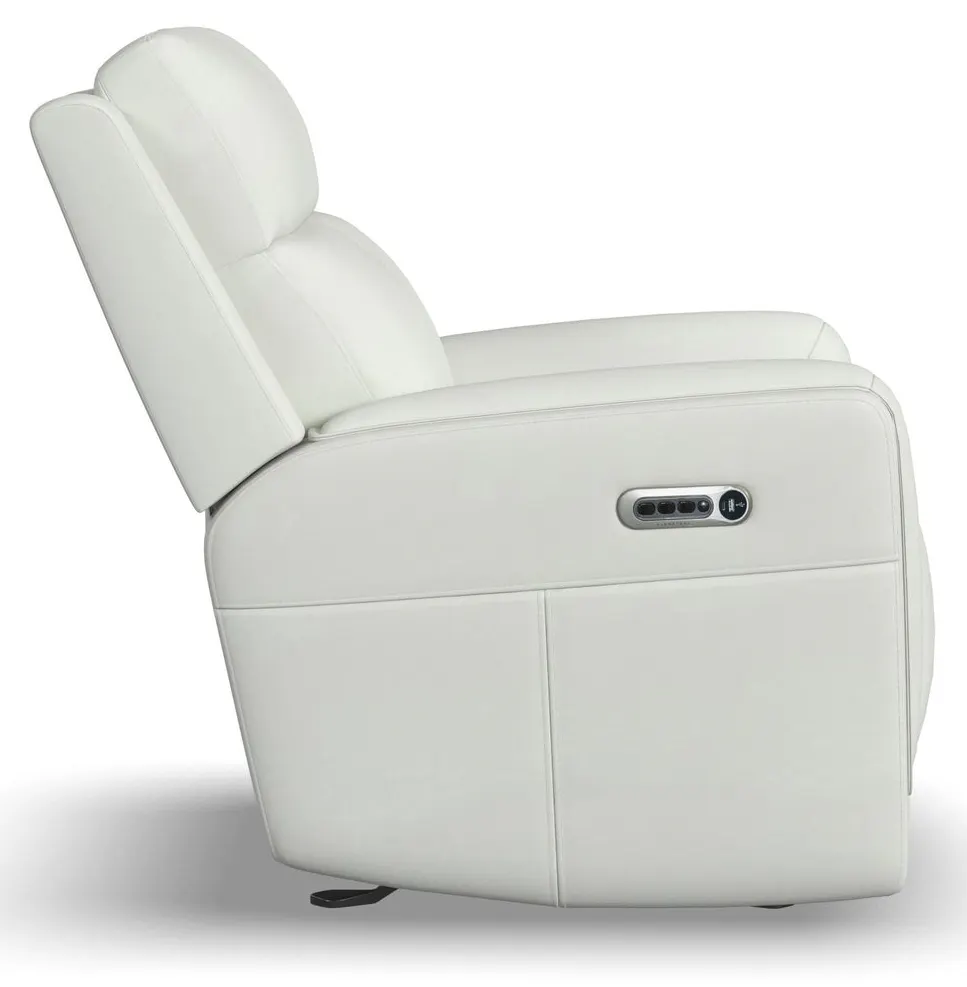 Flexsteel Furniture 1158-54GL-32611 Alister Porcelain Leather Power Gliding Recliner with Power Headrest and Lumbar Flexsteel Furniture 1158-54GL-32611 Alister Porcelain Leather Power Gliding Recliner with Power Headrest and Lumbar