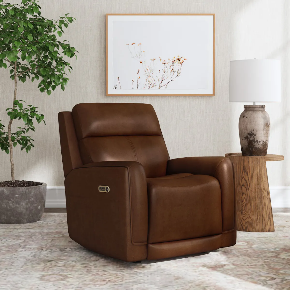 Flexsteel Furniture 1158-54GL-73472 Alister Sedona Leather Power Gliding Recliner with Power Headrest and Lumbar Flexsteel Furniture 1158-54GL-73472 Alister Sedona Leather Power Gliding Recliner with Power Headrest and Lumbar