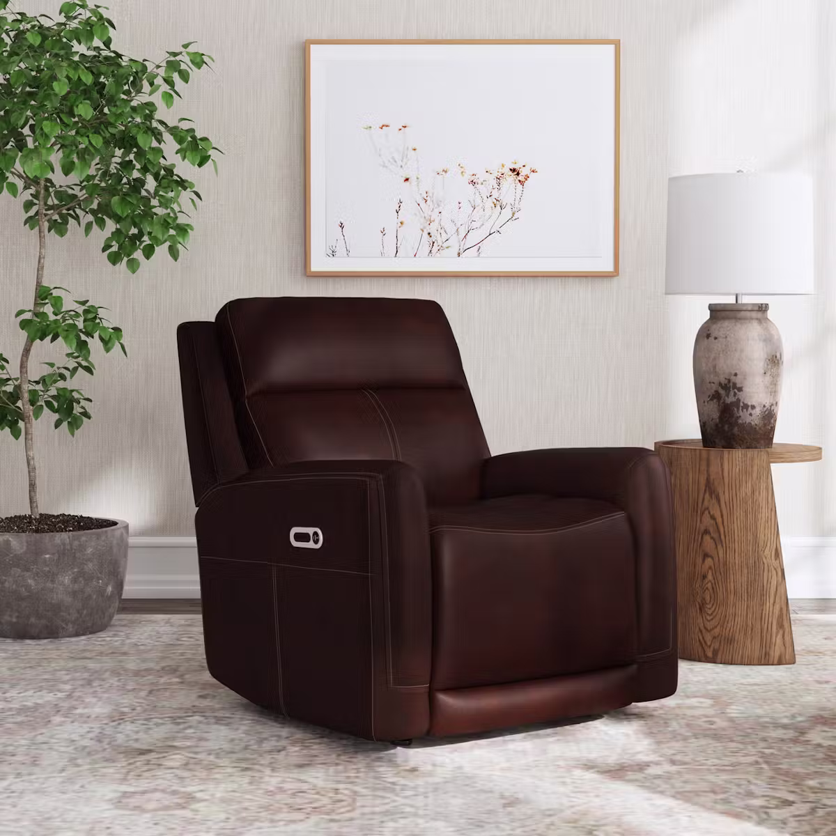 Flexsteel Furniture 1158-54GL-94671 Alister Burnt Umber Leather Power Gliding Recliner with Power Headrest and Lumbar Flexsteel Furniture 1158-54GL-94671 Alister Burnt Umber Leather Power Gliding Recliner with Power Headrest and Lumbar