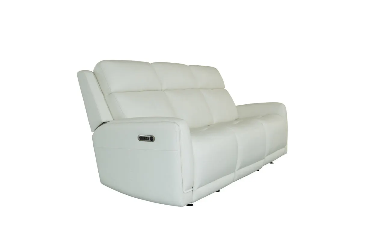Flexsteel Furniture 1158-63GL-32611 Alister Porcelain Leather Power Gliding Sofa with Power Headrests and Lumbar