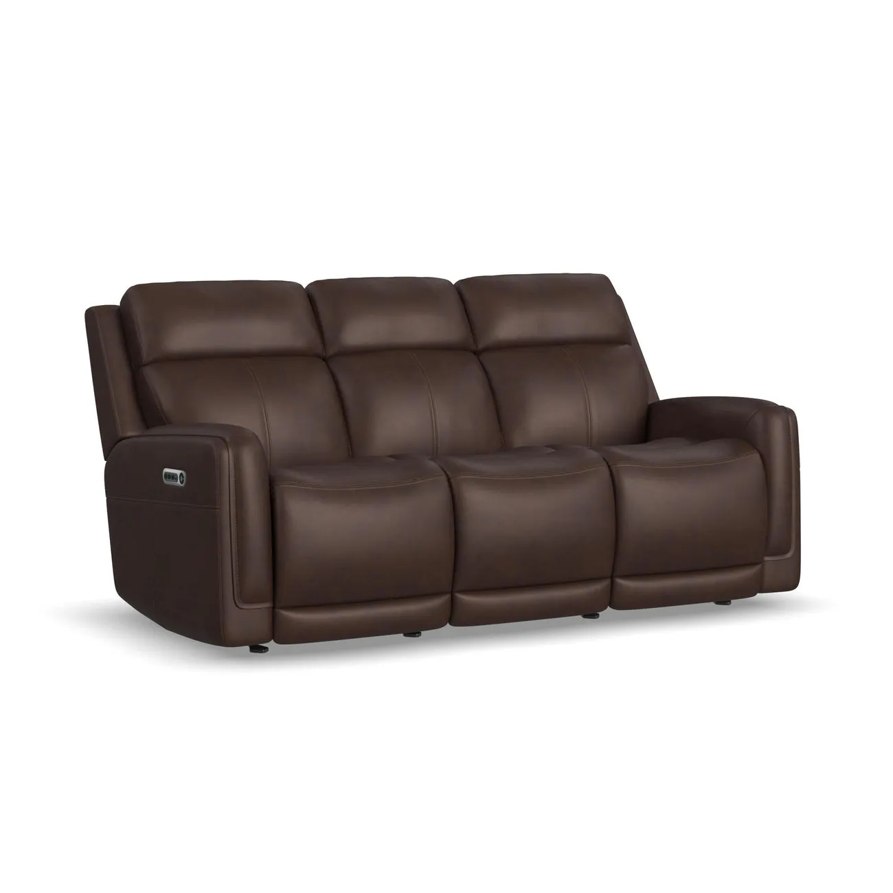 Flexsteel Furniture 1158-63GL-94671 Alister Burnt Umber Leather Power Gliding Sofa with Power Headrests and Lumbar