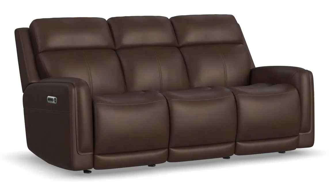 Flexsteel Furniture 1158-63GL-94671 Alister Burnt Umber Leather Power Gliding Sofa with Power Headrests and Lumbar Flexsteel Furniture 1158-63GL-94671 Alister Burnt Umber Leather Power Gliding Sofa with Power Headrests and Lumbar