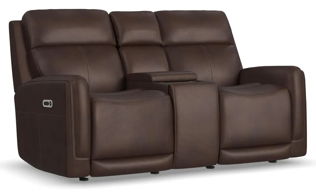 Flexsteel Furniture 1158-64GL-94671 Alister Burnt Umber Leather Power Gliding Loveseat with Console, Power Headrests and Lumbar Flexsteel Furniture 1158-64GL-94671 Alister Burnt Umber Leather Power Gliding Loveseat with Console, Power Headrests and Lumbar