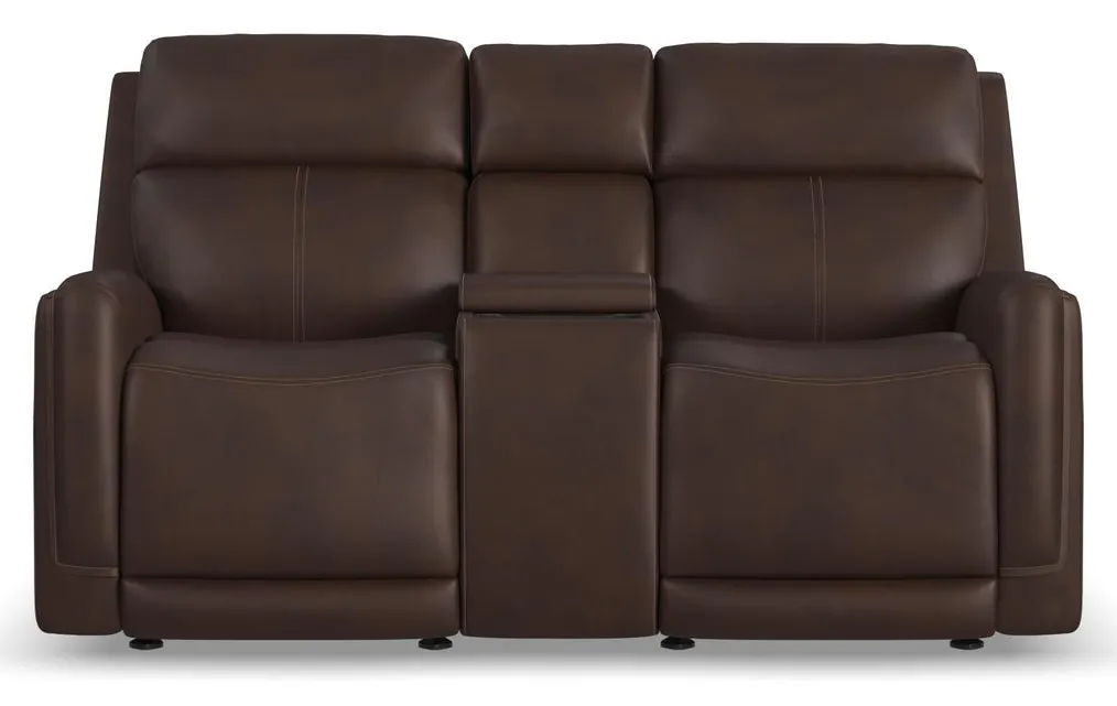 Flexsteel Furniture 1158-64GL-94671 Alister Burnt Umber Leather Power Gliding Loveseat with Console, Power Headrests and Lumbar Flexsteel Furniture 1158-64GL-94671 Alister Burnt Umber Leather Power Gliding Loveseat with Console, Power Headrests and Lumbar
