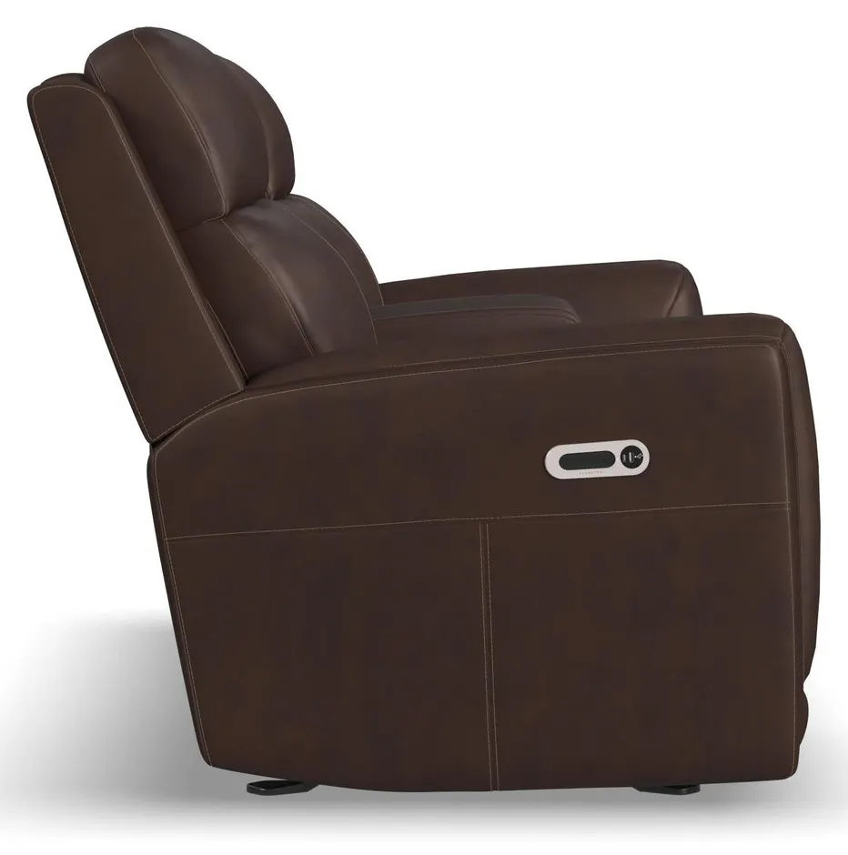 Flexsteel Furniture 1158-64GL-94671 Alister Burnt Umber Leather Power Gliding Loveseat with Console, Power Headrests and Lumbar Flexsteel Furniture 1158-64GL-94671 Alister Burnt Umber Leather Power Gliding Loveseat with Console, Power Headrests and Lumbar