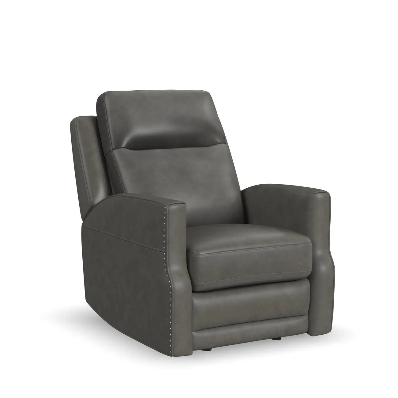 Flexsteel Furniture 1585-54PH-72702 Maxwell Cinder Leather Power Gliding Recliner with Power Headrest and Lumbar