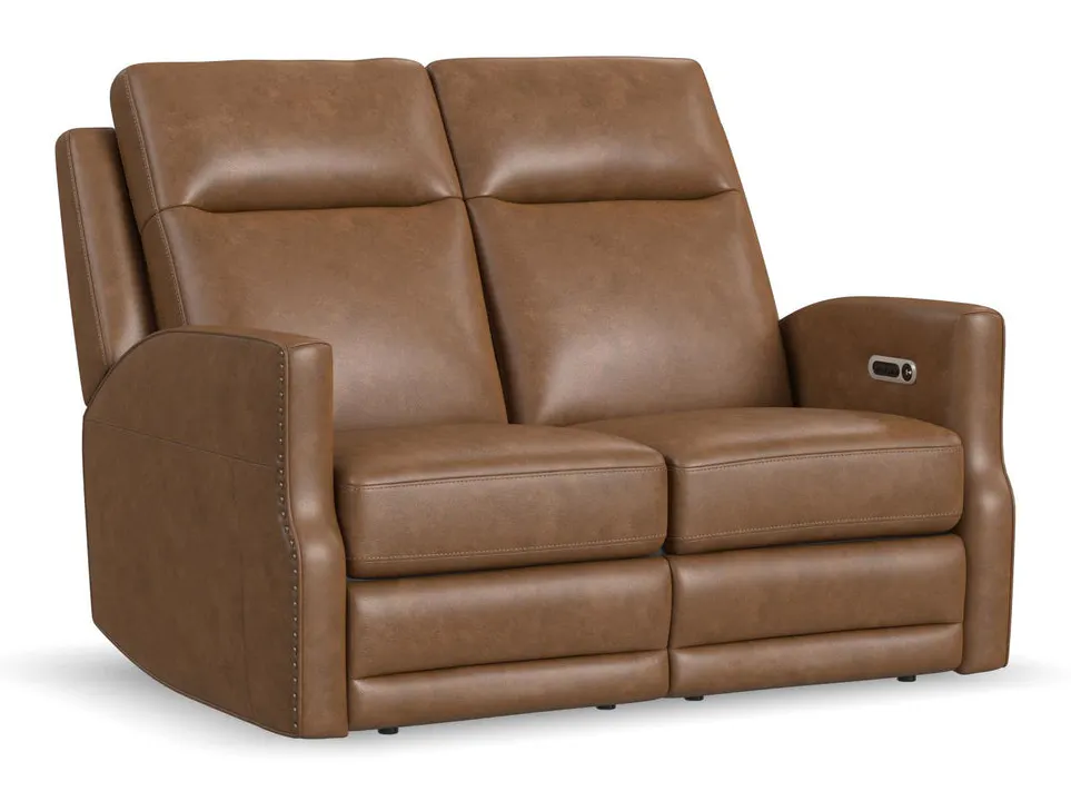Flexsteel Furniture 1585-60PH-68572 Maxwell Cedar Leather Power Reclining Loveseat with Power Headrests and Lumbar Flexsteel Furniture 1585-60PH-68572 Maxwell Cedar Leather Power Reclining Loveseat with Power Headrests and Lumbar