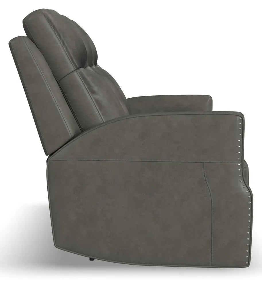 Flexsteel Furniture 1585-62PH-72702 Maxwell Cinder Leather Power Reclining Sofa with Power Headrests and Lumbar Flexsteel Furniture 1585-62PH-72702 Maxwell Cinder Leather Power Reclining Sofa with Power Headrests and Lumbar