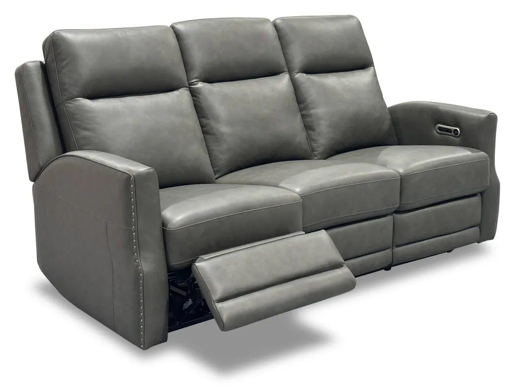 Flexsteel Furniture 1585-62PH-72702 Maxwell Cinder Leather Power Reclining Sofa with Power Headrests and Lumbar Flexsteel Furniture 1585-62PH-72702 Maxwell Cinder Leather Power Reclining Sofa with Power Headrests and Lumbar