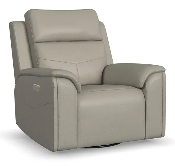Flexsteel Furniture 1592-53P5-38601 Vernon Dove Grey Fabric Power Swivel Gliding Recliner with Power Headrest, Lumbar, Heat and Massage Flexsteel Furniture 1592-53P5-38601 Vernon Dove Grey Fabric Power Swivel Gliding Recliner with Power Headrest, Lumbar, Heat and Massage