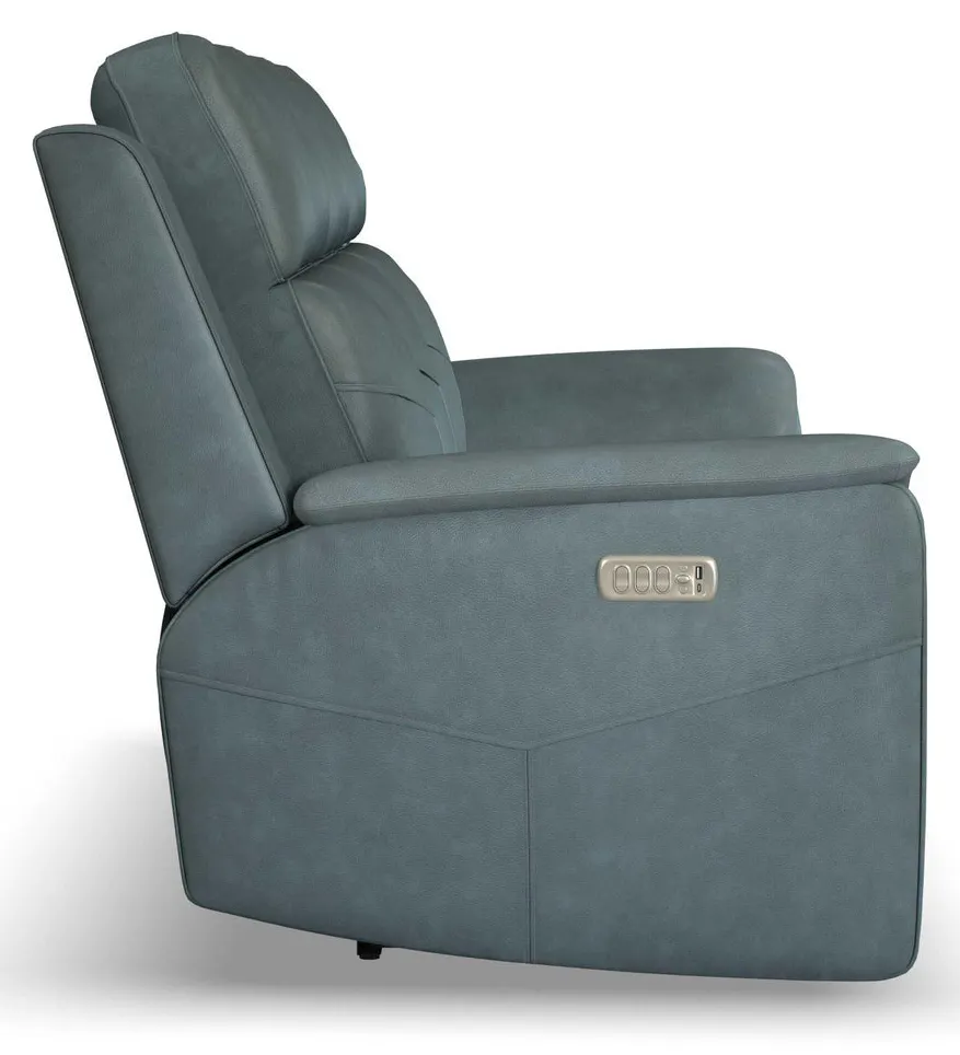 Flexsteel Furniture 1592-63P5-38640 Vernon Admiral Fabric Power Reclining Sofa with Power Headrests, Lumbar, Heat and Massage Flexsteel Furniture 1592-63P5-38640 Vernon Admiral Fabric Power Reclining Sofa with Power Headrests, Lumbar, Heat and Massage